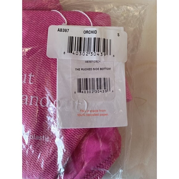 Andie Bikini Bottoms Small The Ruched Side Bottom Orchid Pink Women’s NWT - Picture 3 of 4
